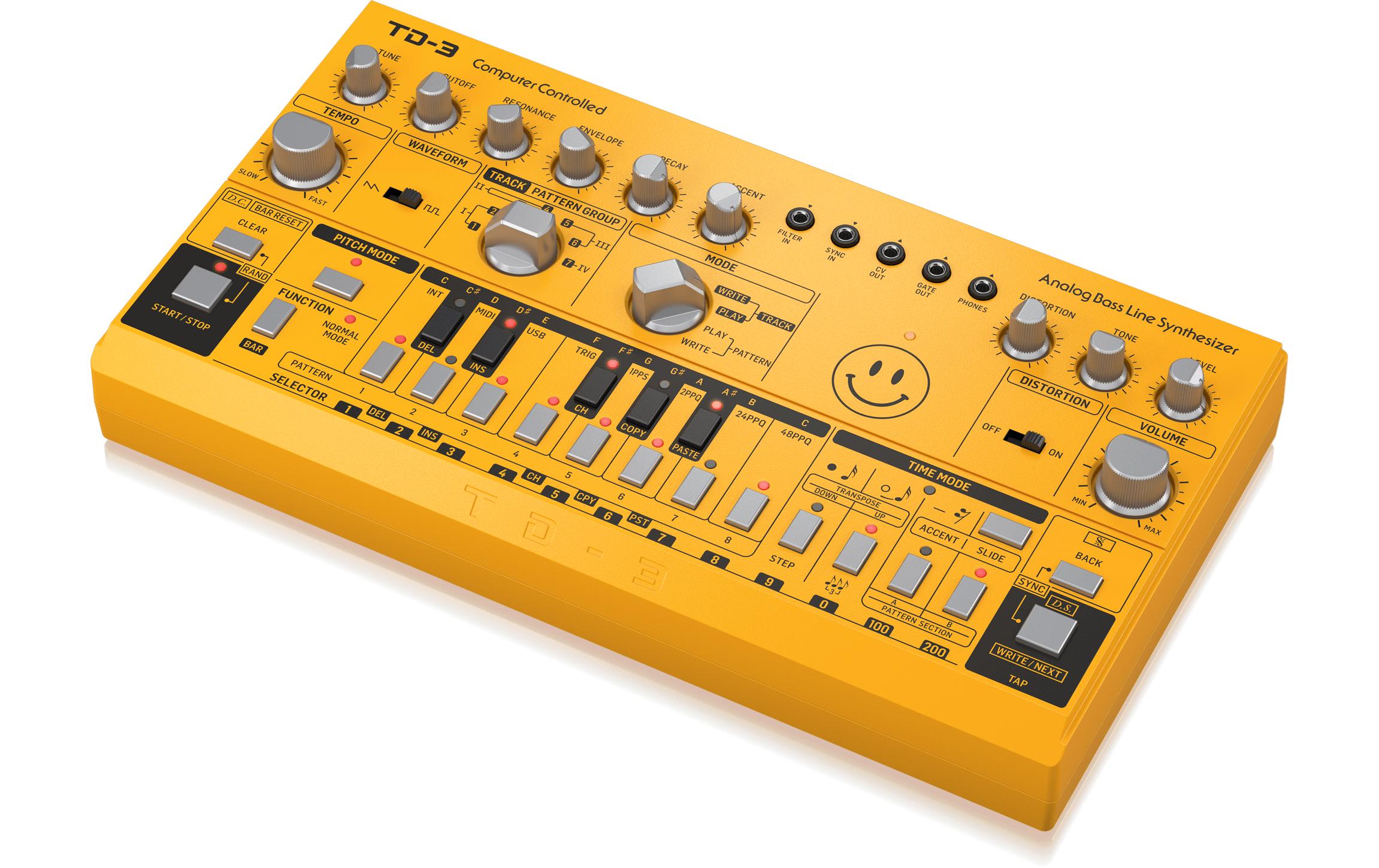 Synthesizer Analog Bass Line TD-3-AM Smile Edition, GelbAnaloger Bass Line Synthesizer