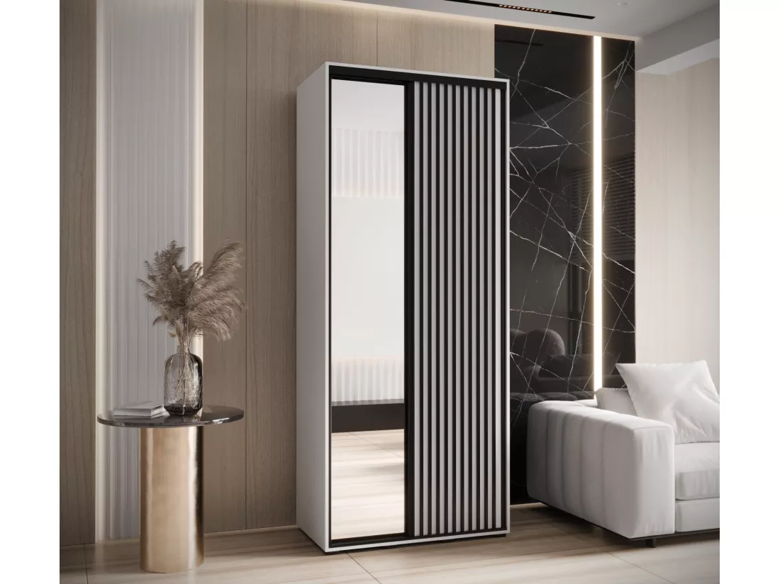 ARMOIRE LANKO 2 À PORTES COULISSANTES 235,2/120/45 2 Portes (Blanc/Blanc)