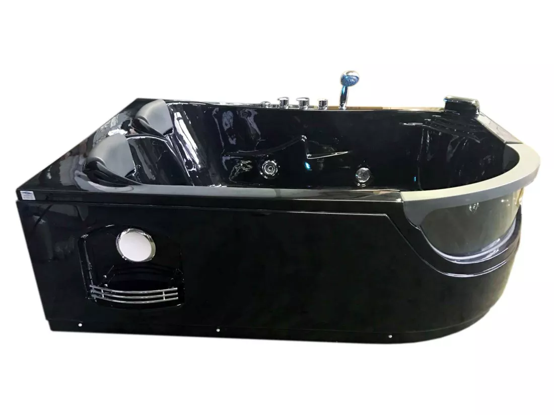 Baignoire Balnèo hydromassage noir 120 x 180 cm 8 jets – Violet