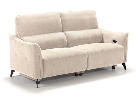 CONCEPT1 - Canapé tissu Bergamo 3 places 2 relax electriques beige