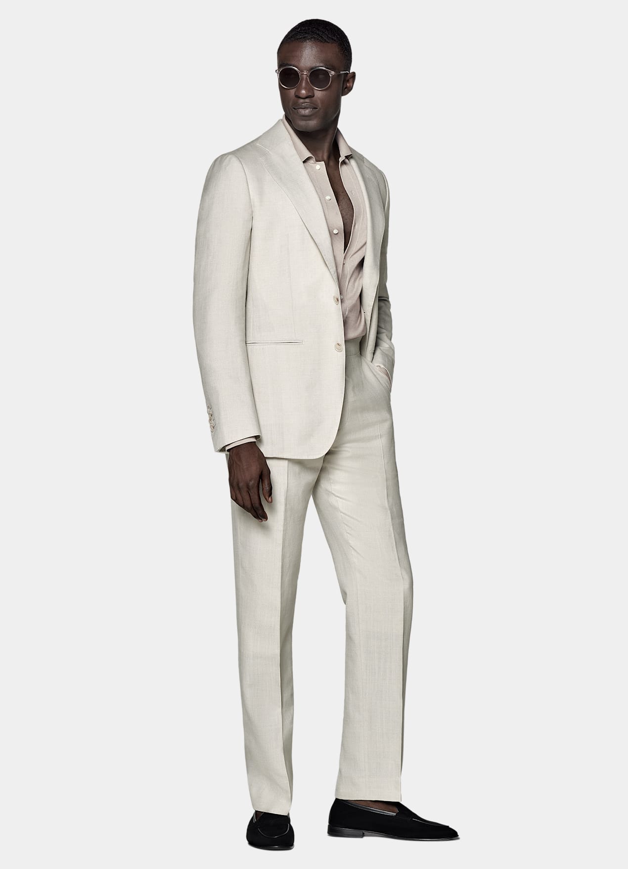 Costume Havana coupe Tailored marron clair