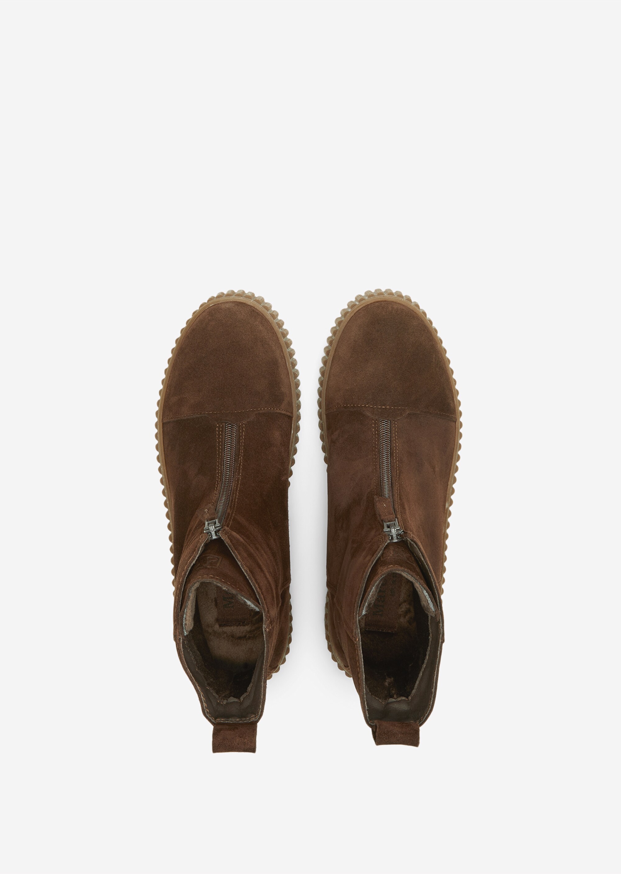 Zipper-Stiefel mit flauschigem Innenfutter