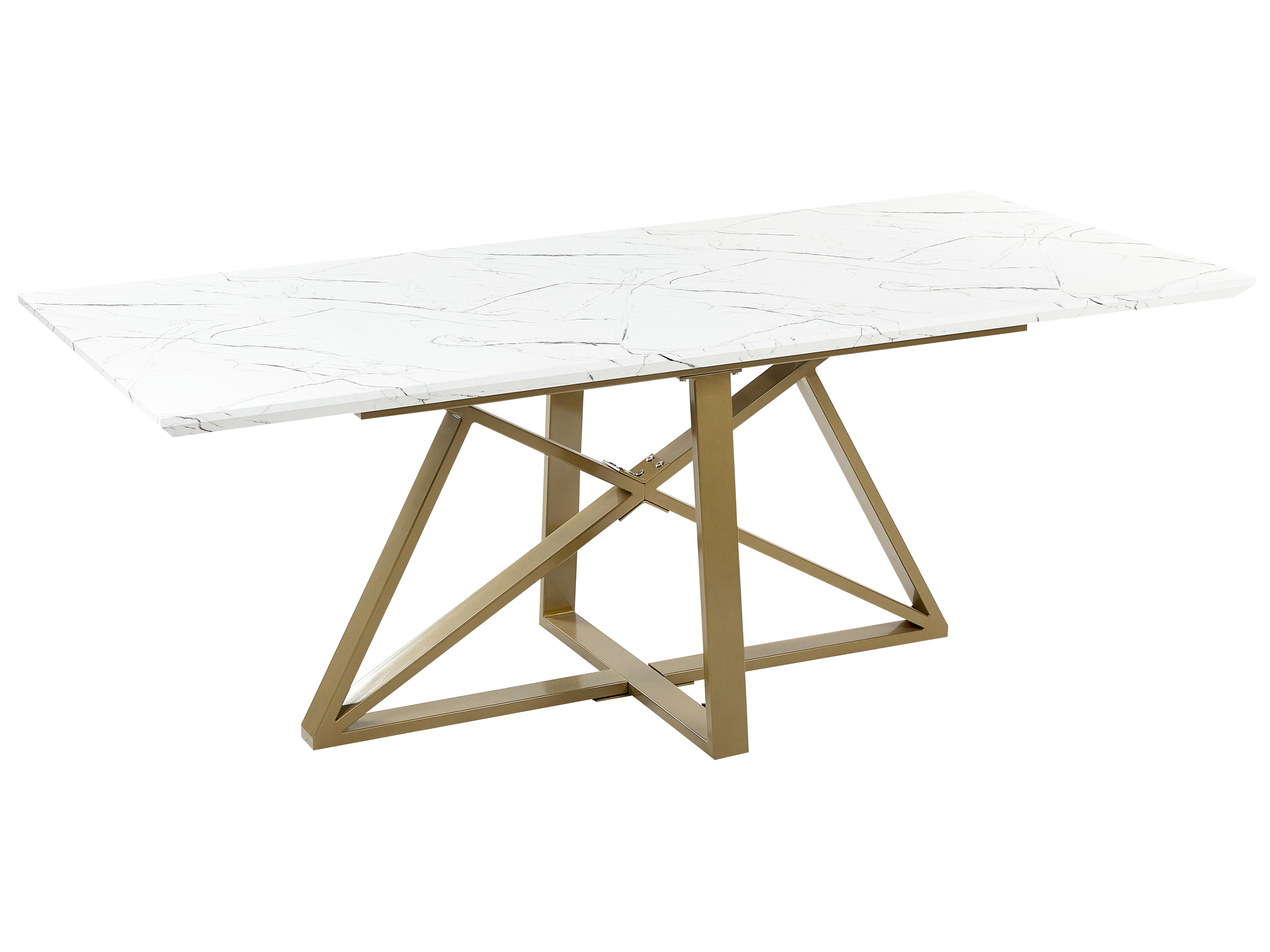 Eettafel uitschuifbaar MAXIMUS Wit marmer 90 cm 160/200 cm