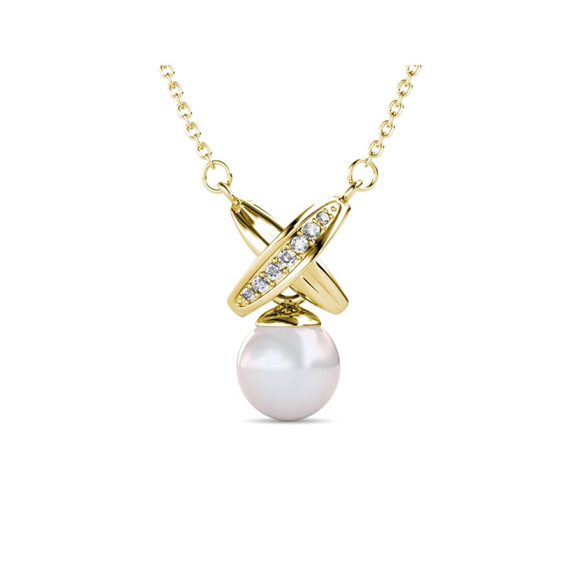 Collier Chris Pearl - Doré et Cristal