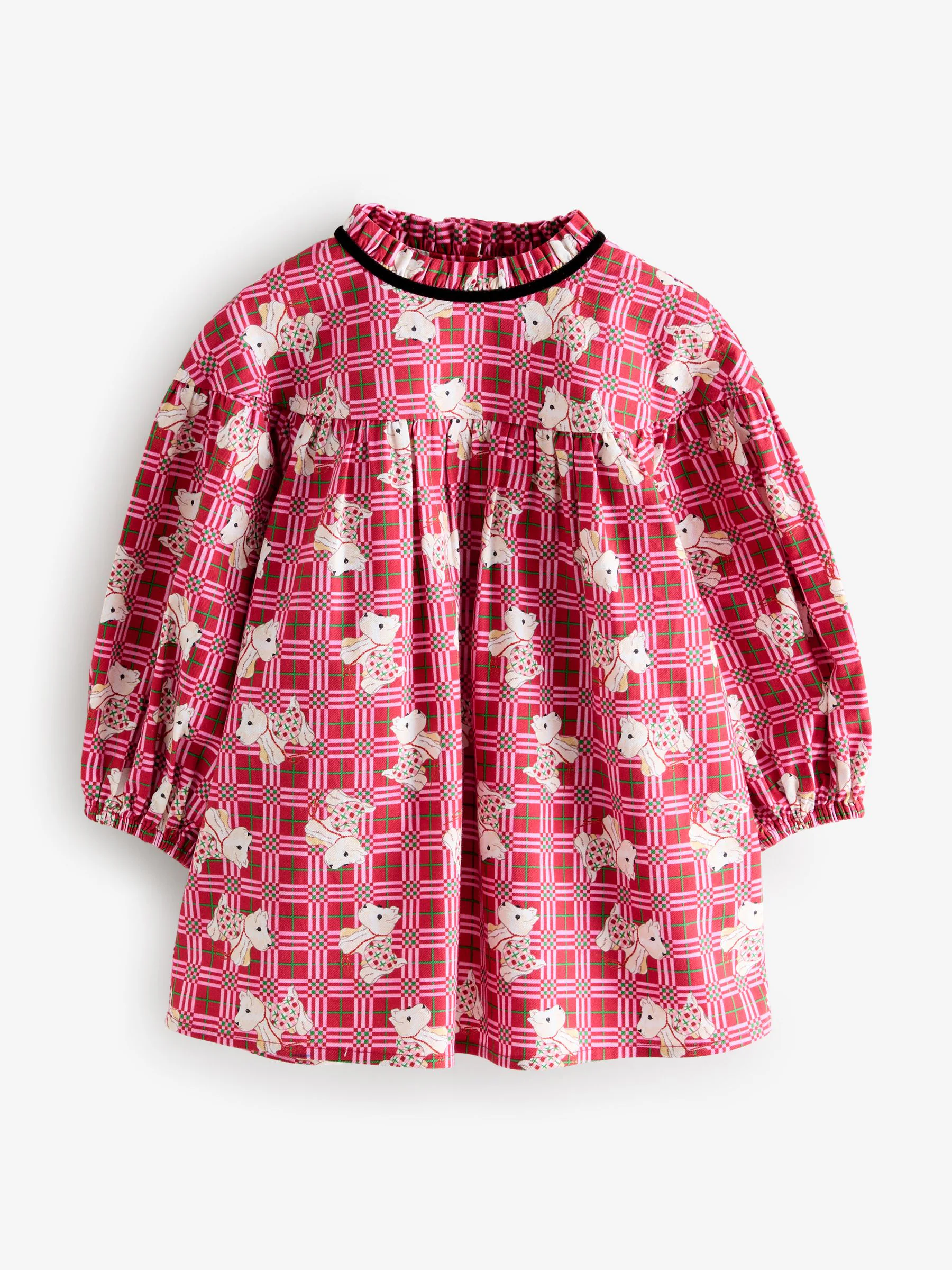 Cath Kidston Red Check - Lange mouwen jurk (3mnd-8jr)