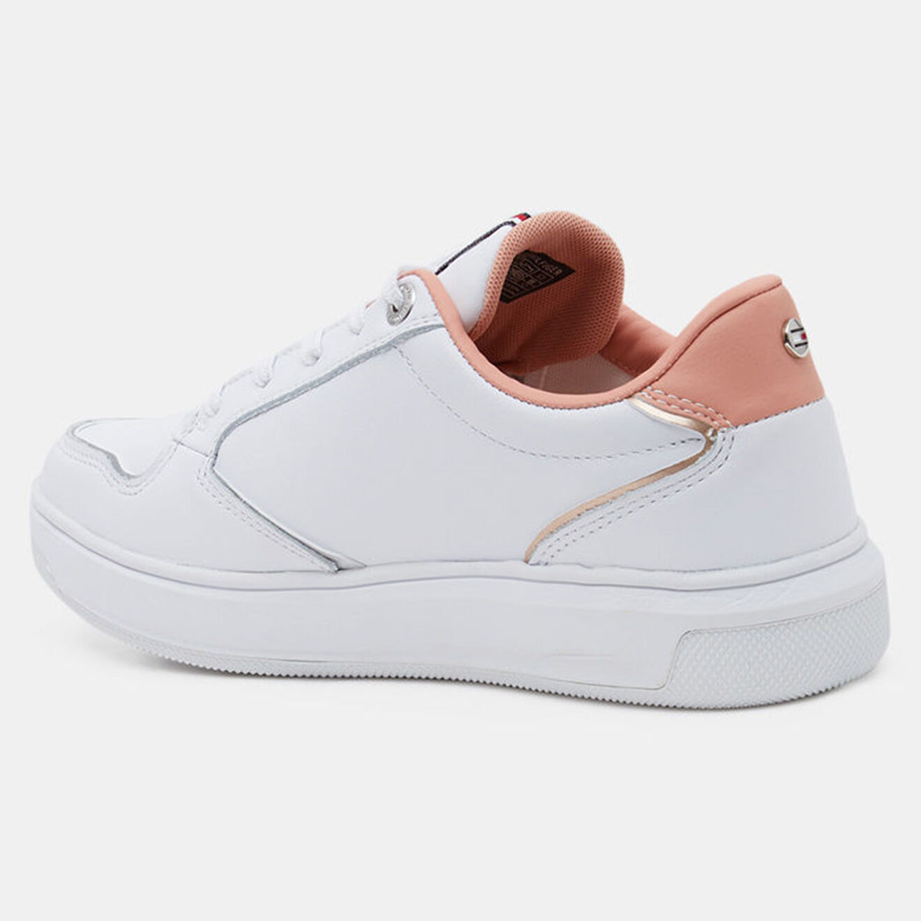 Tommy Hilfiger Baskets en Cuir Elevated Cupsole blanc/rose