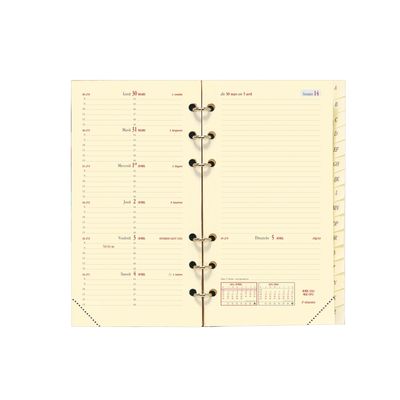 Recharge pour organiseur Timer 17 Pocket - 1 semaine sur 2 pages - 9 x 17 cm - papier ivoire - Quo Vadis