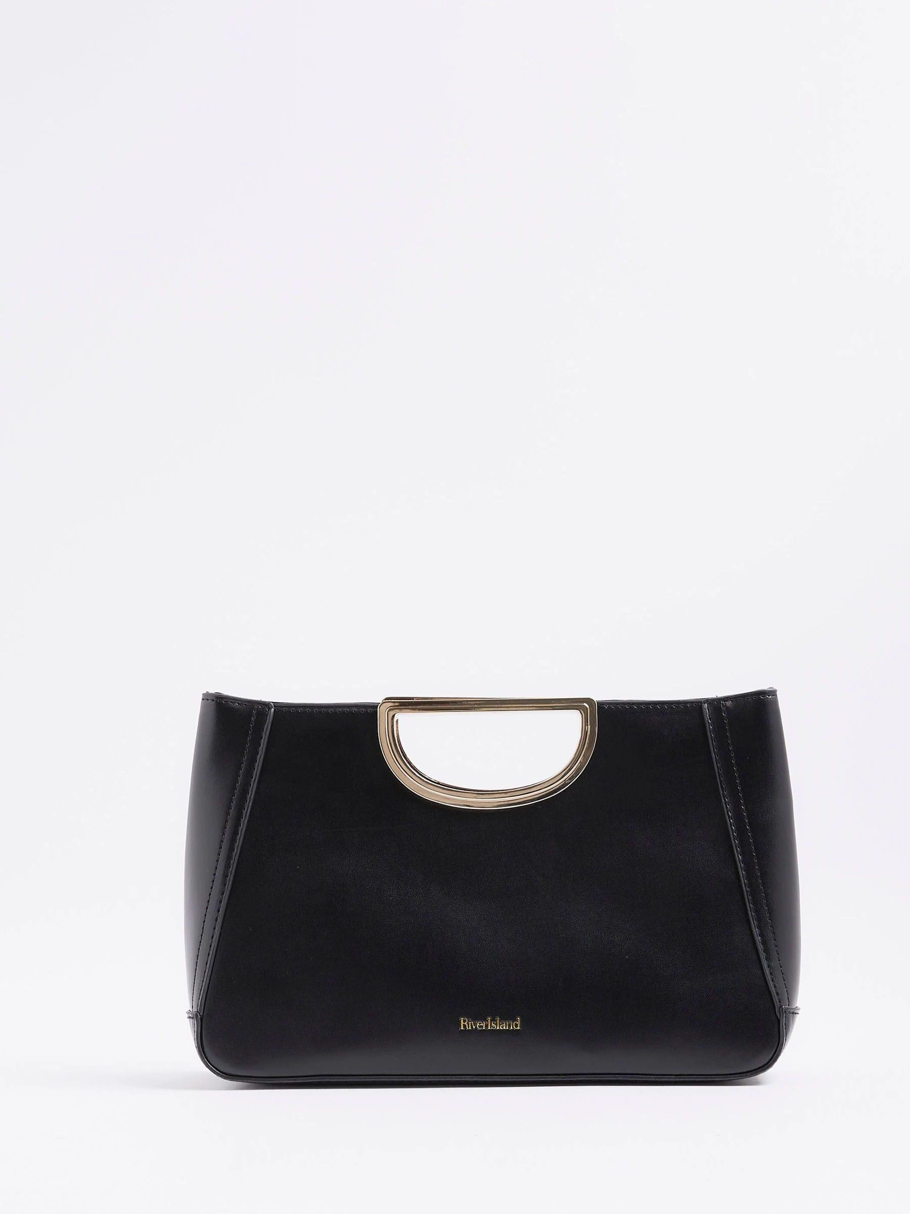 River Island Metal Handle Clutch Bag