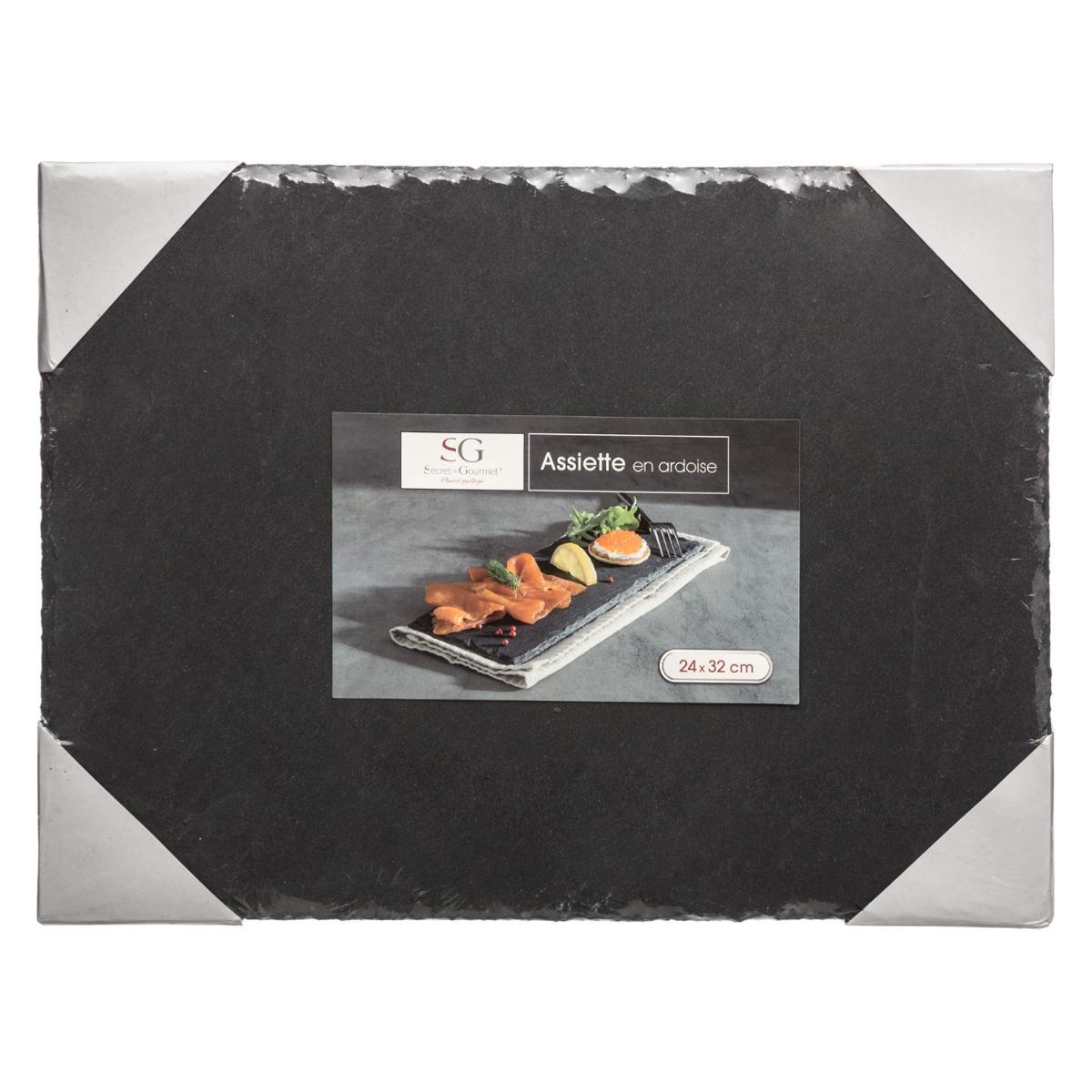 ASSIETTE ARDOISE 24X32CM