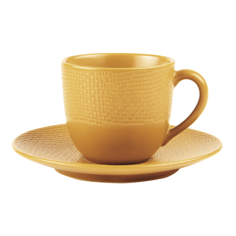 Tasse à café et sous-tasse Vésuvio safran 12 cl (lot de 6) Table passi