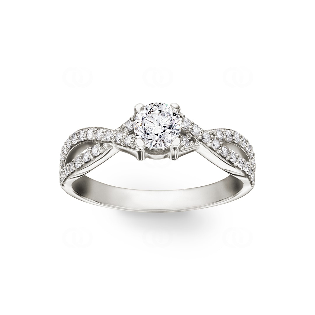 Verlobungsring 750/18 K Weissgold mit Diamanten 0.80 ct H/si