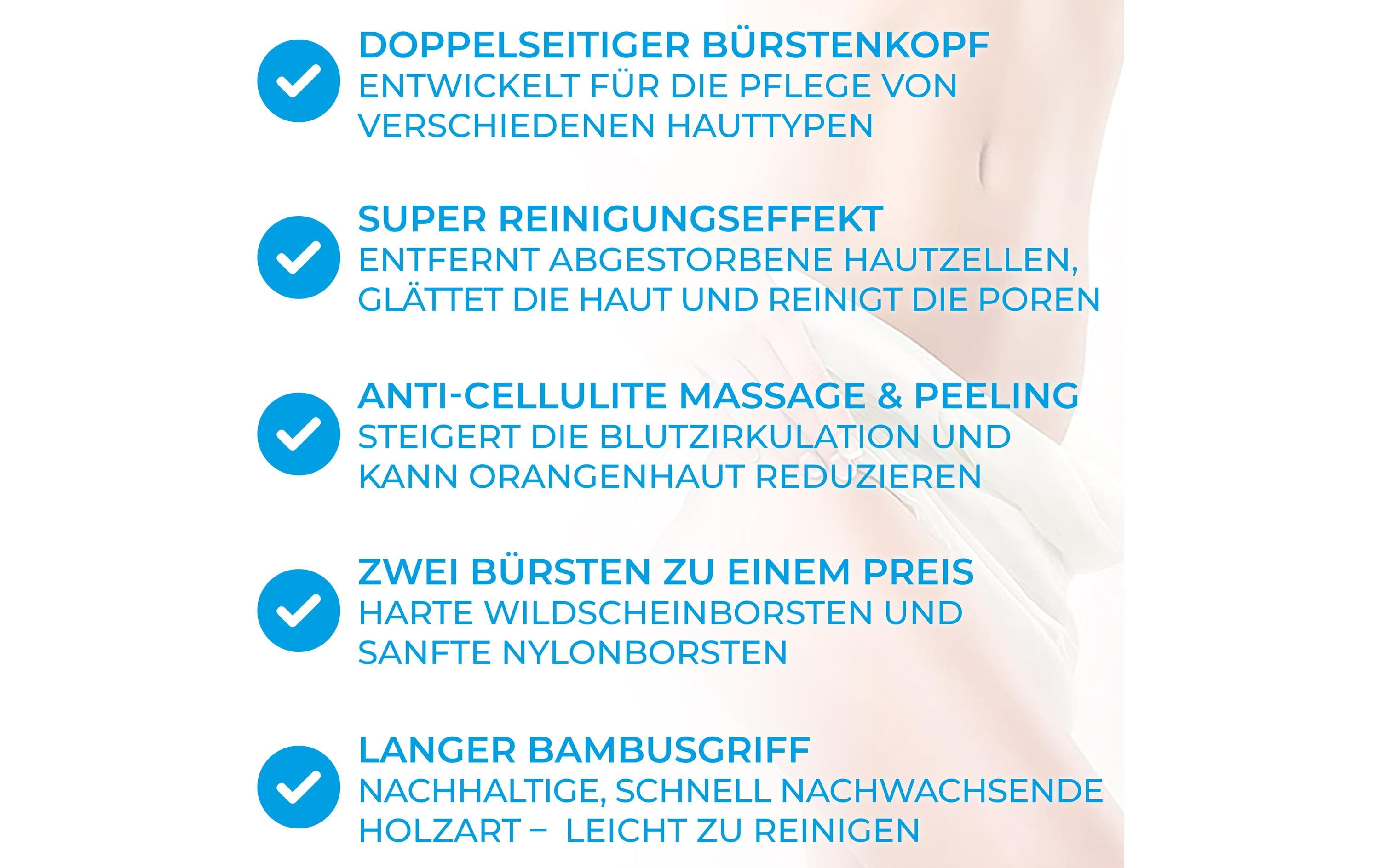 Dusch- und Badebürste 1 Stück2-in1 Körpermassagebürste