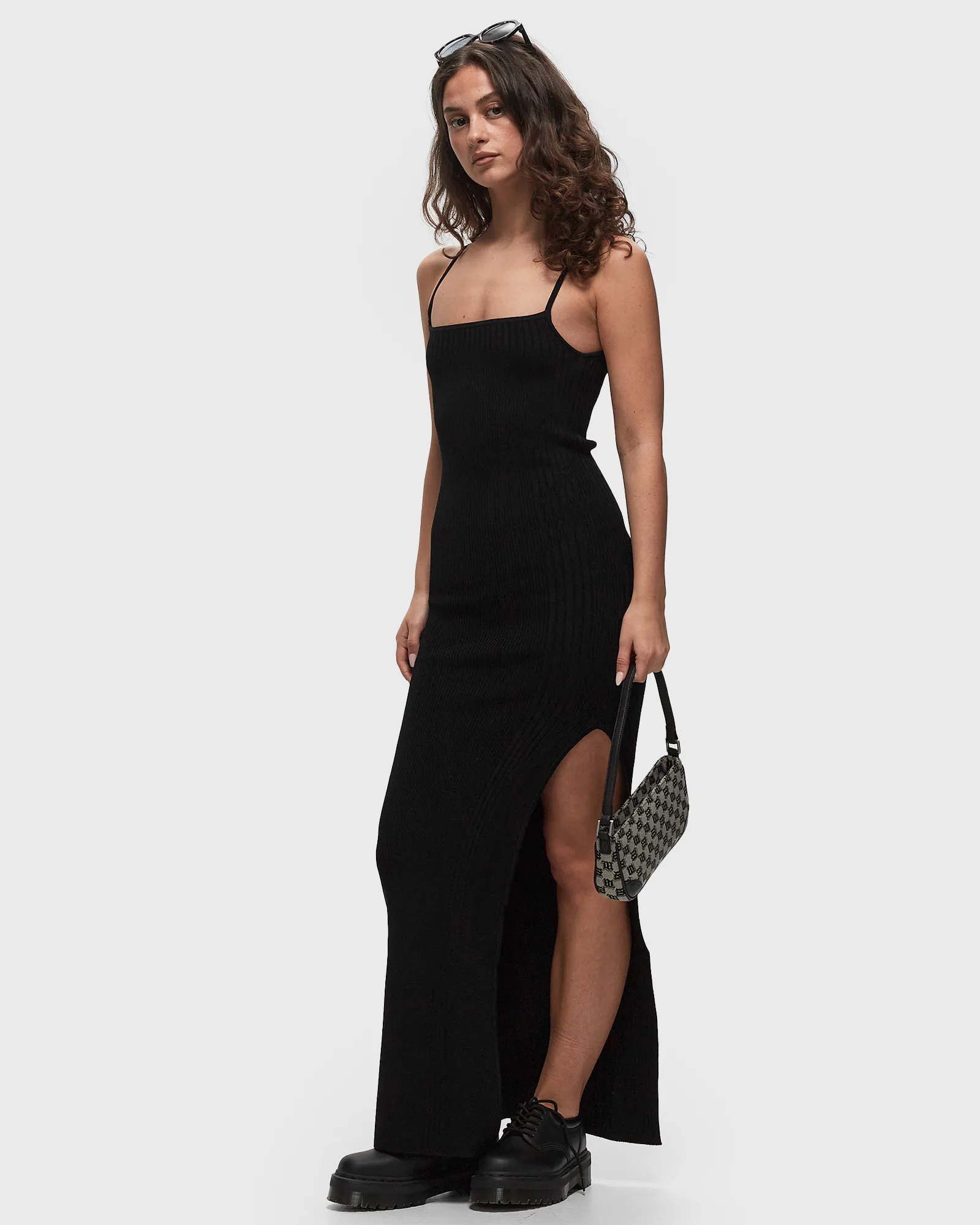 MISBHV KNITTED SEAMLESS MAXI DRESS WITH SLIT