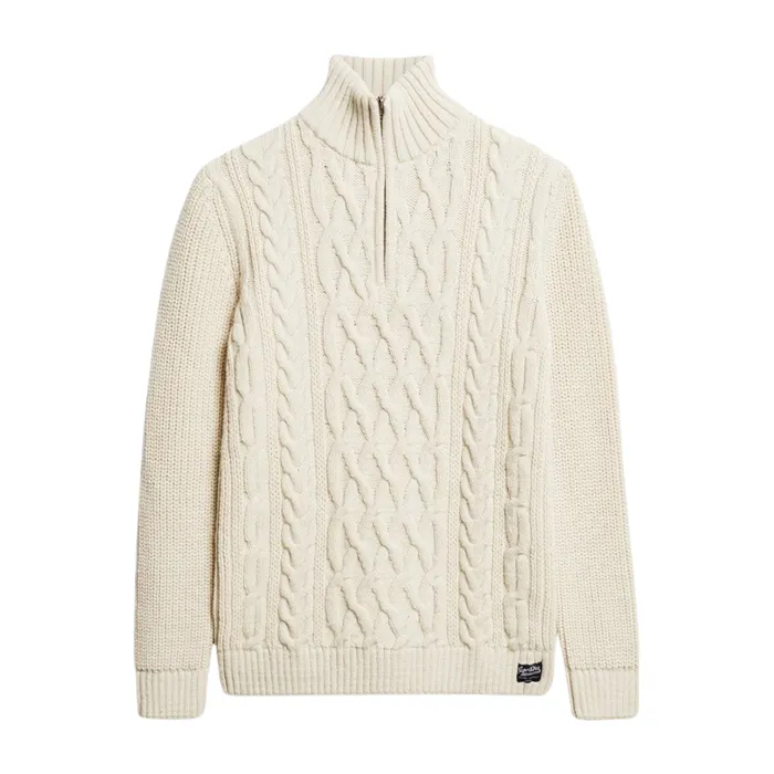 Superdry Jacob Cable Knit Half Zip Trui Heren