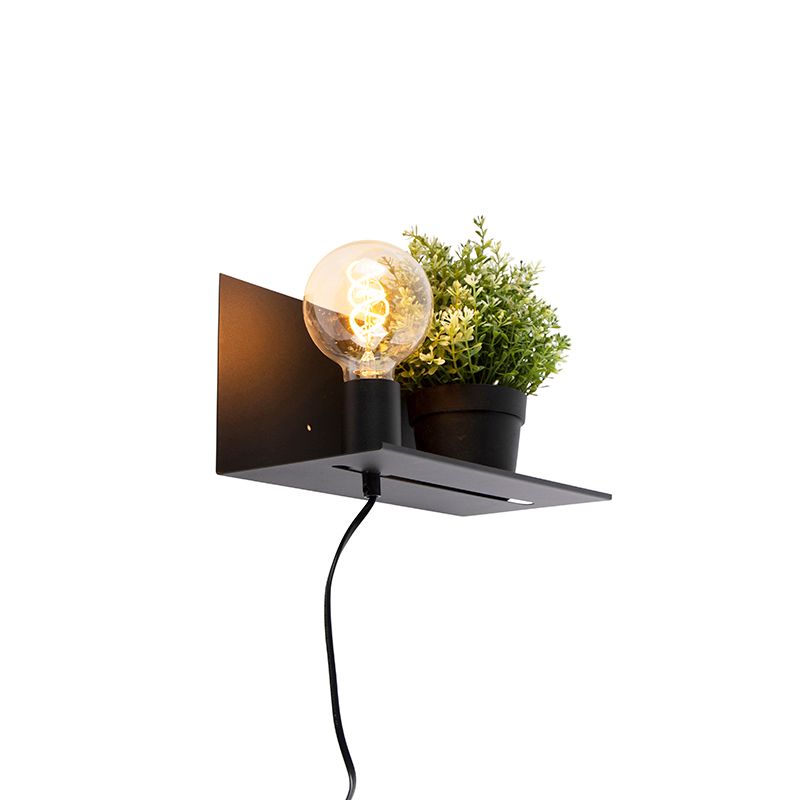Moderne wandlamp zwart verstelbaar - Muro