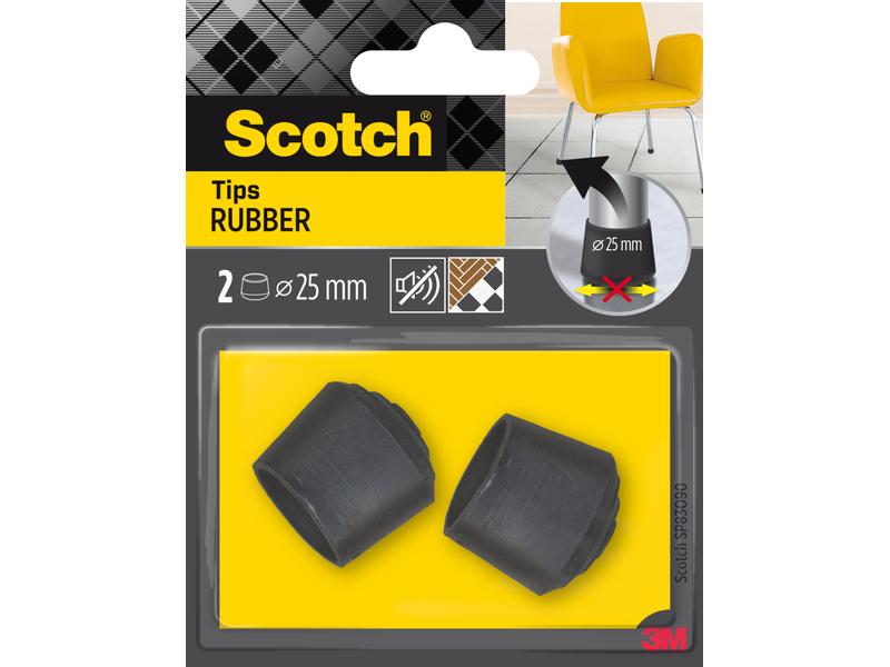 3M Stuhlbeingleiter Ø 25 mm, Schwarz, 2er Pack Robuster Antirutsch-Stuhlgleiter