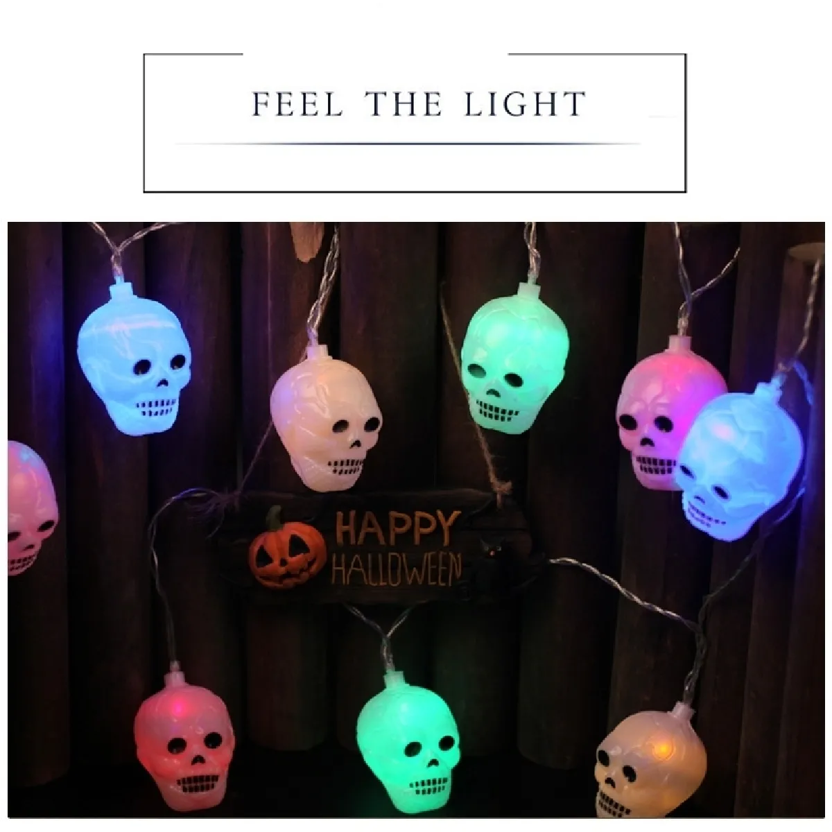 Wewoo Guirlande LED Halloween Tête de Mort