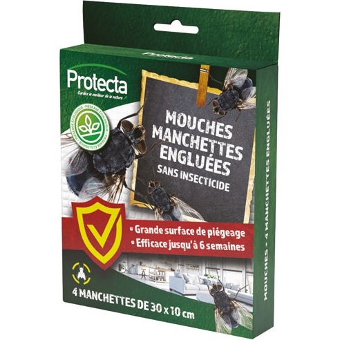 Manchette engluée anti-mouches Protecta - Lot de 4