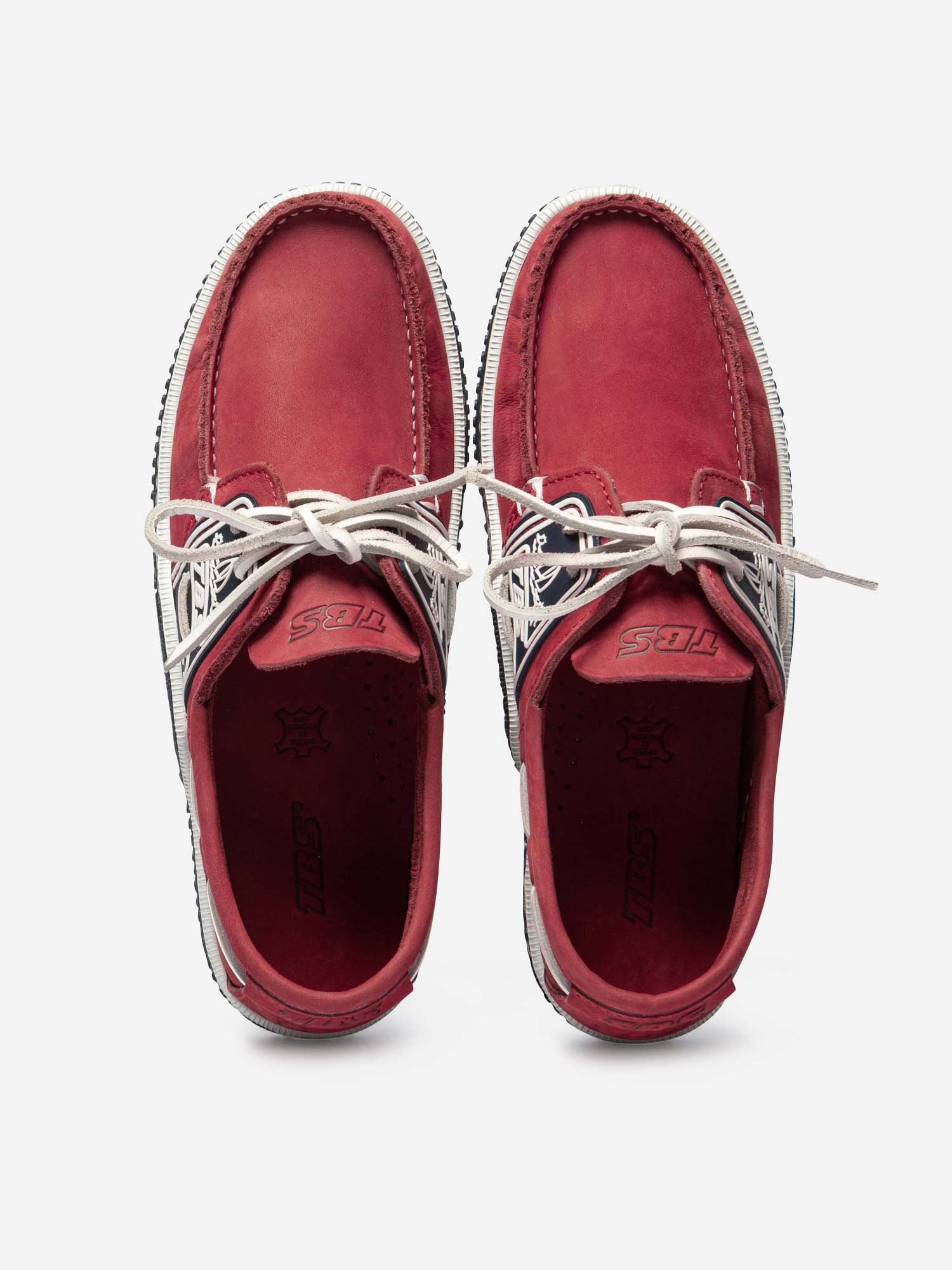 Chaussures Bateau Homme Cuir Rouge