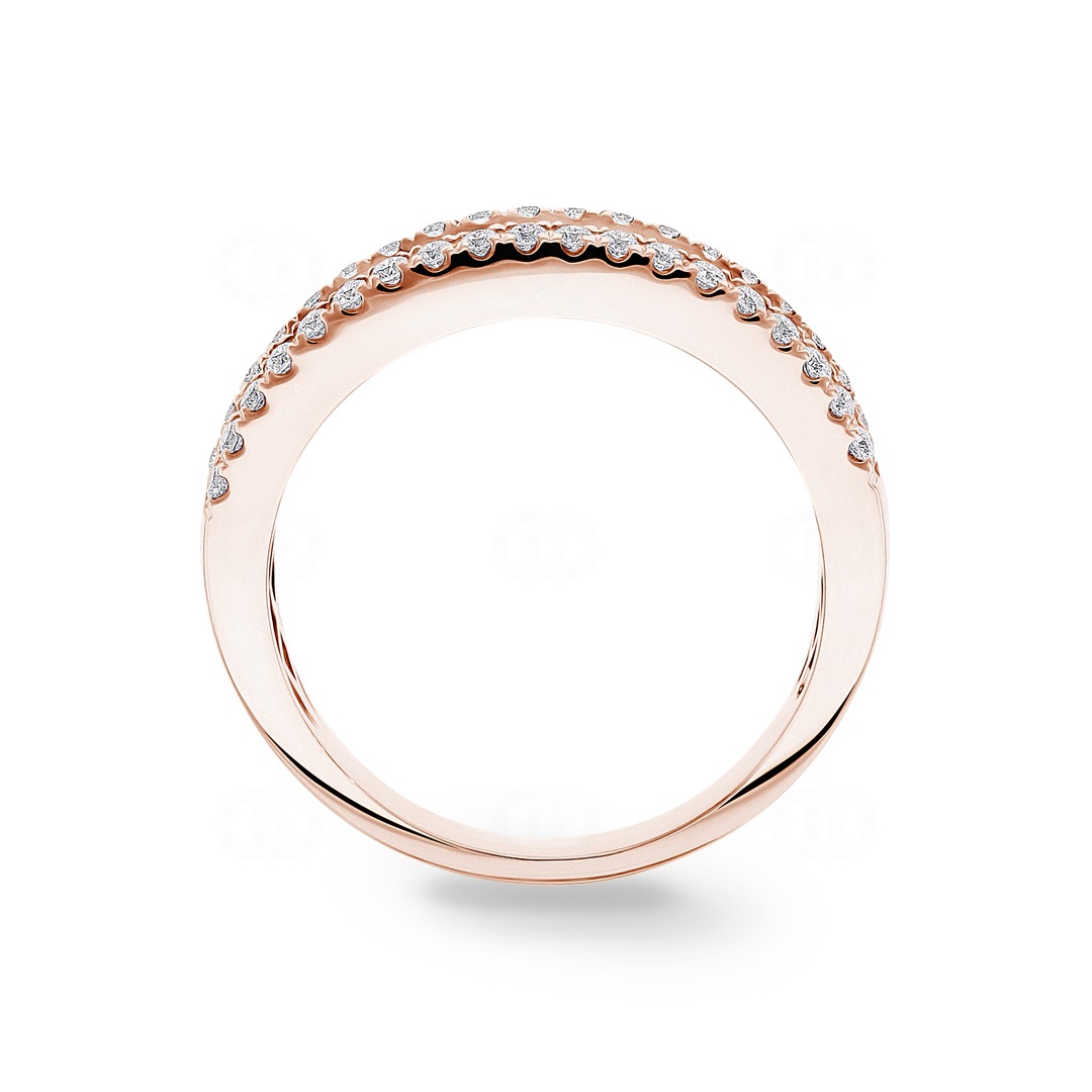 Rainbow Saphirring 750/18 K Roségold mit Diamanten 0.33 ct H/si