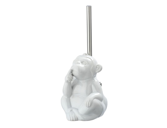 WENKO - Brosse wc monkey quiet en céramique - blanc