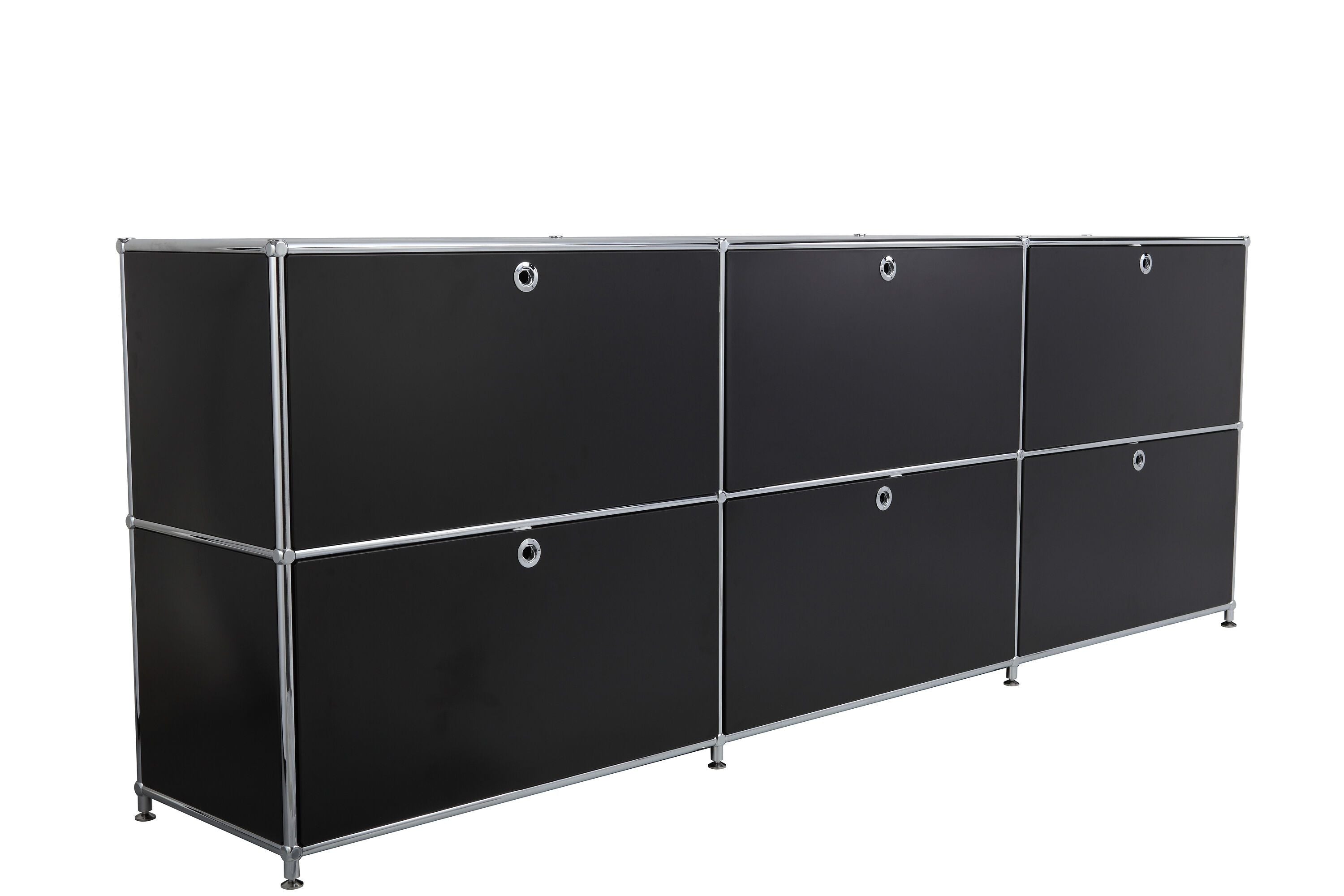 FLEXCUBE Sideboard - Schwarz / B: 227.0 cm x T: 40.0 cm x H: 80.5 cm