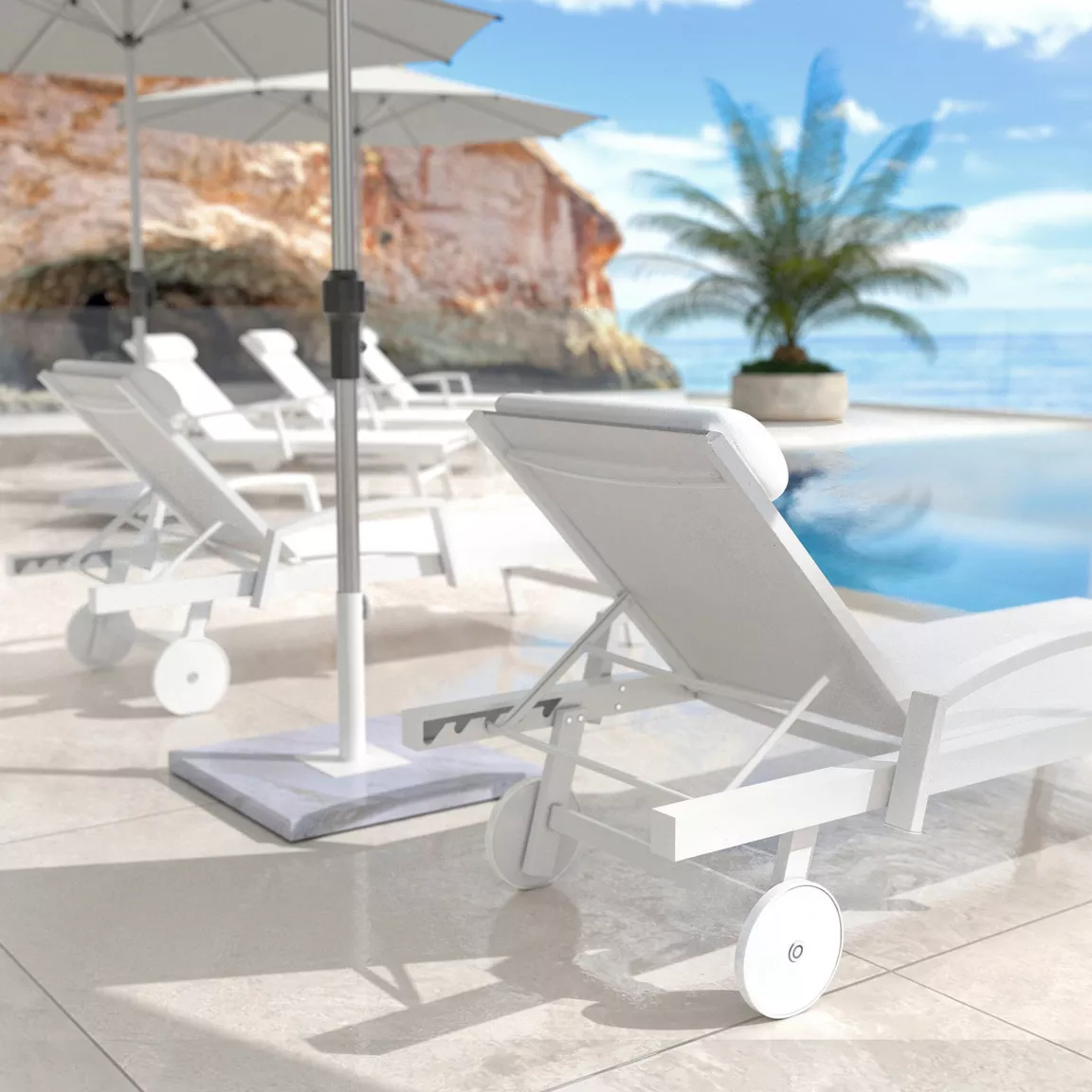 Transat en aluminium Pirae Blanc