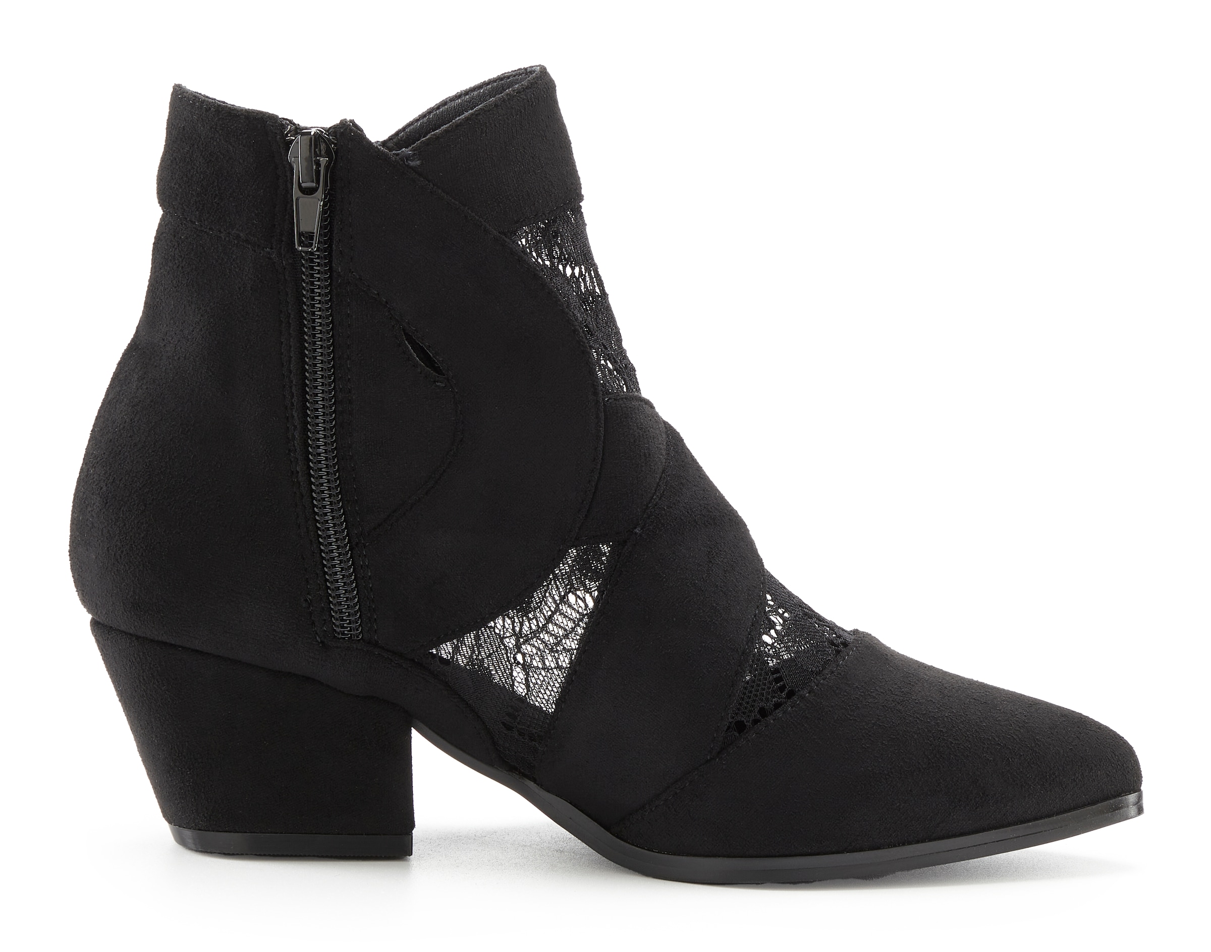 LASCANA Stiefelette  mit Spitze & bequemen Blockabsatz, Cowboy Boots, Westernstiefel