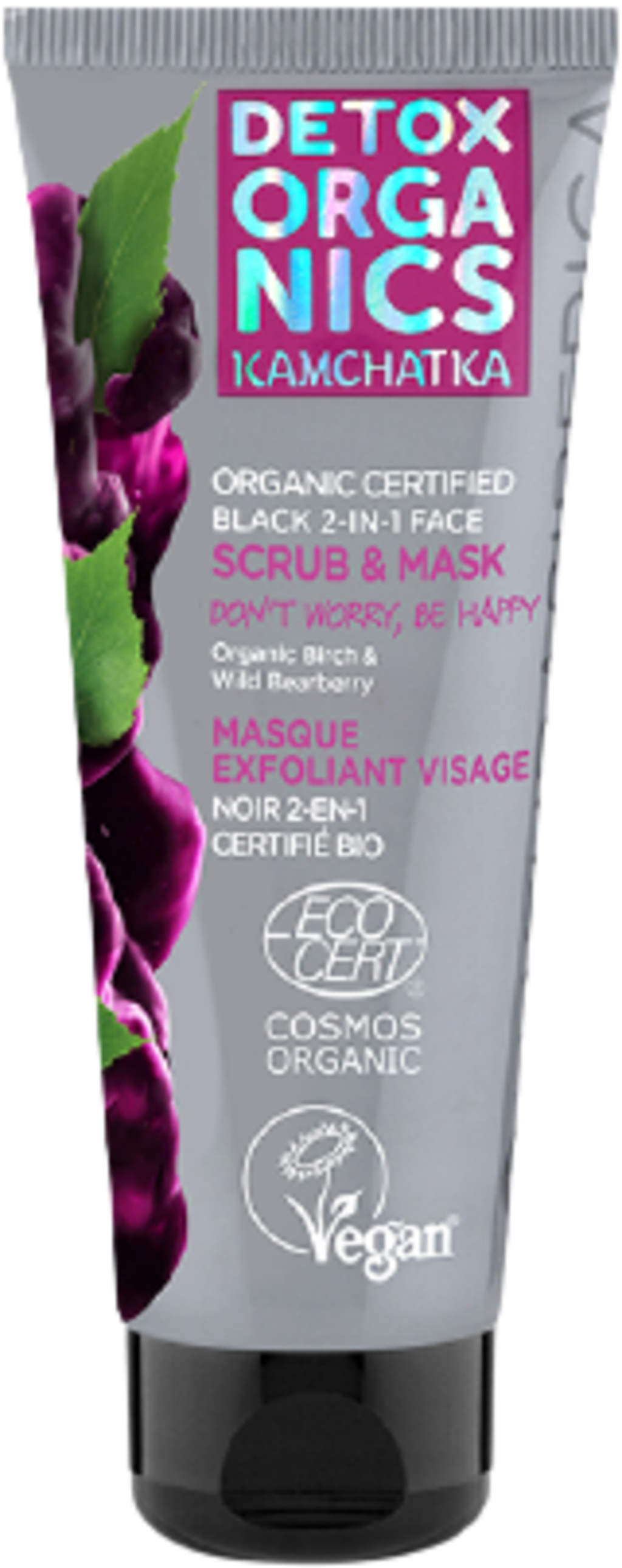 Natura Siberica  DETOX KAMCHATKA Black 2in1 Face Scrub & Mask, 75 ml