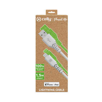 Celly Planet USB-A lightning kabel wit 1,5 meter