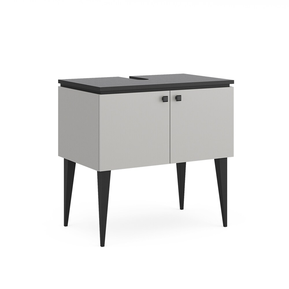 Vicco Waschtischunterschrank Gerta, 80 x 79 cm, Grau-Schwarz, Unterschrank Badezimmer
