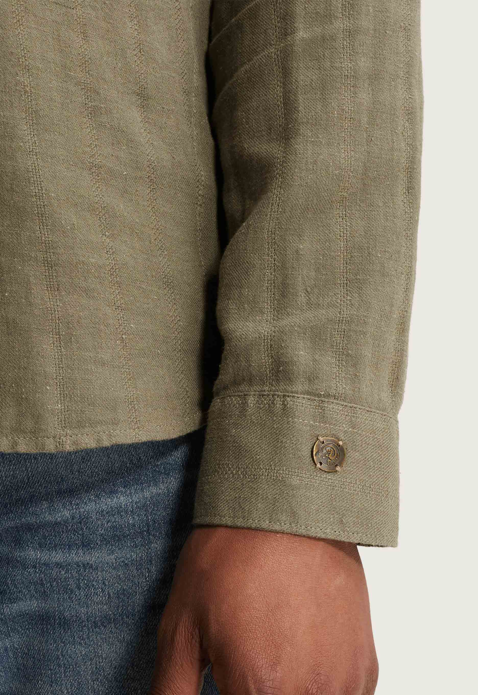 Cast Iron Cotton Linen Structure Overhemd