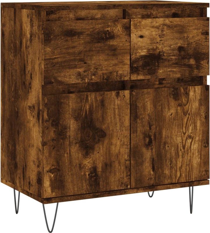 vidaXL - Dressoir - Gerookt Eikenkleurig - 60x35x70 cm - Bewerkt Hout