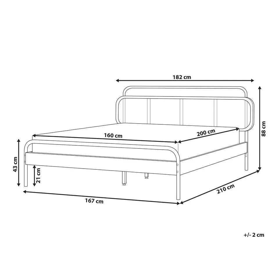 BOUSSICOURT - Tweepersoonsbed - Bruin - 160 x 200 cm - Rubberhout
