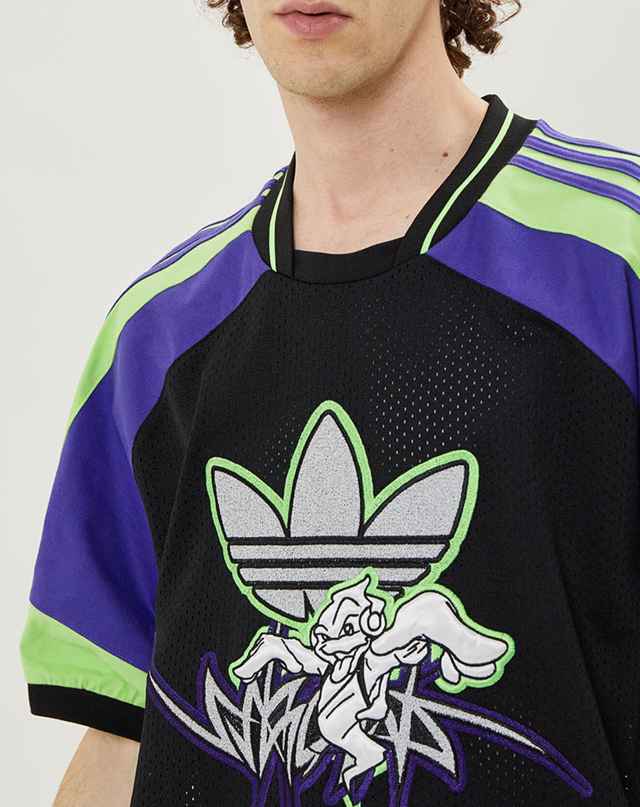 Adidas T-shirt  Adidas x Sankuanz Mesh noir/vert/violet