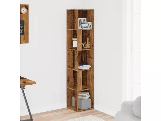 Armoire d'angle vieux bois 33x33x165 cm bois d'ingénierie
