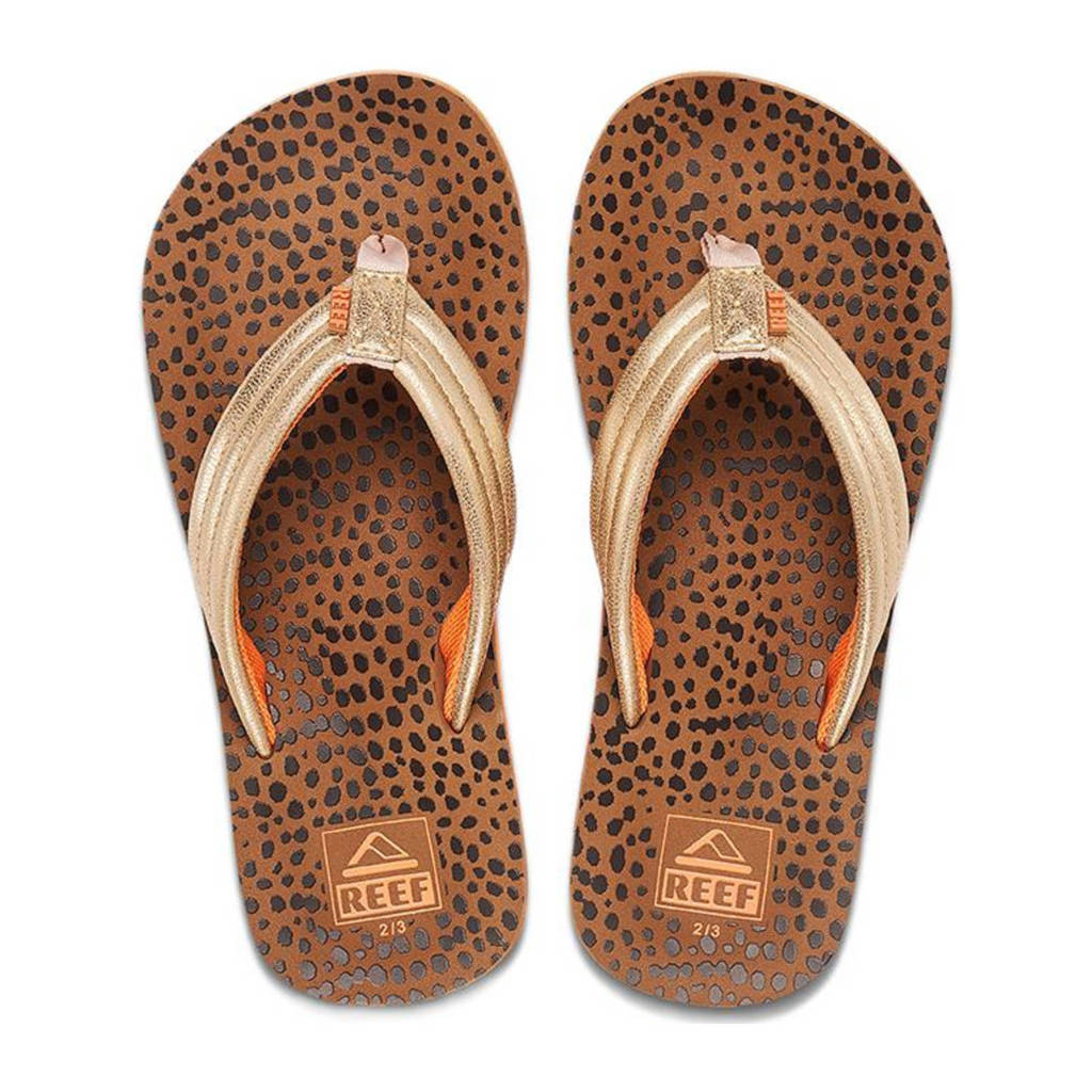 Reef Kids Ahi Wild teenslippers bruin/goud