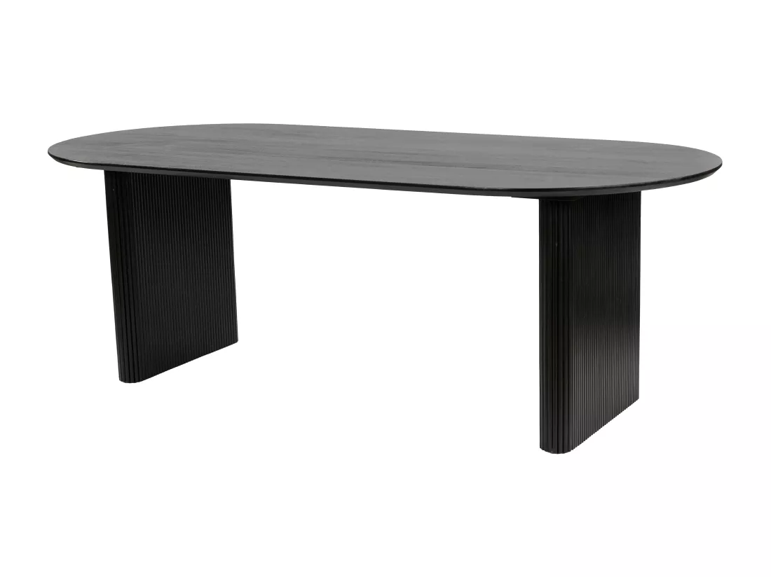 Table à manger 8 personnes en bois de manguier - Noir - BALIMELA