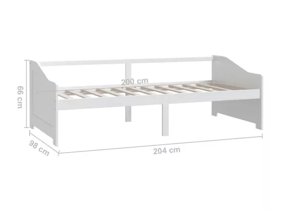 Lit de repos 3 places sans matelas Blanc 90x200 cm