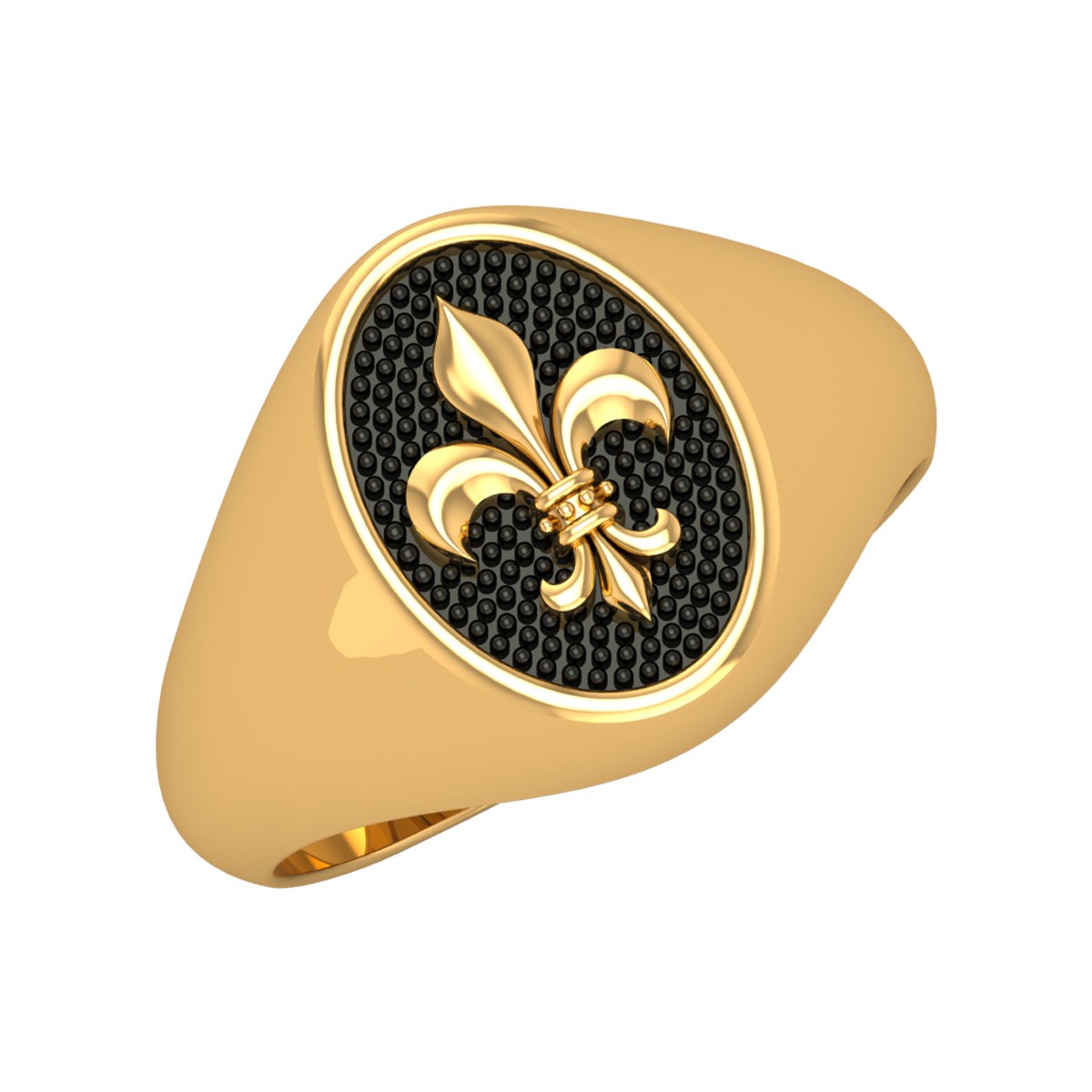 Saint-Valentin : Bague Homme Or Jaune Fleur de Lys 6.5grs - Élégance et Style | Aden