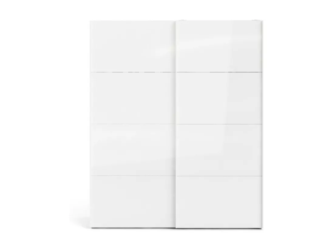 Garde-robe 2 portes Dvergan, Meubles de chambre, Penderie de plain-pied, Placard à vêtements, 182x62 h220 cm, Blanc