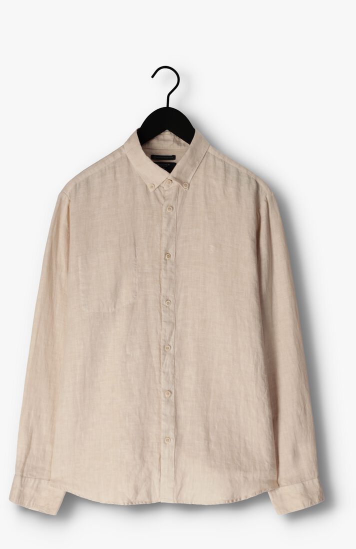BUTCHER OF BLUE beige butcher of blue casual overhemd robbins linen clean shirt