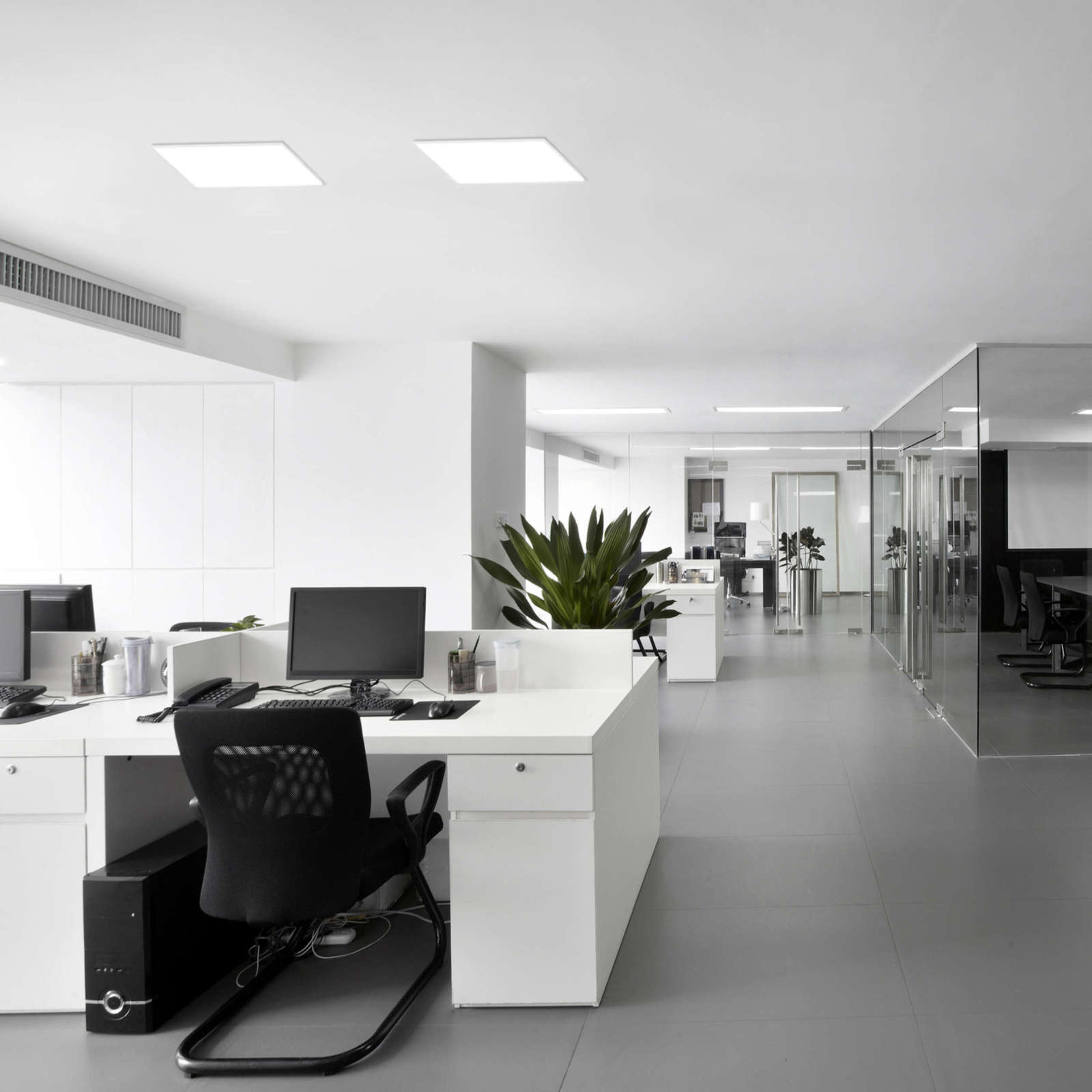 LED-Panel-Deckenleuchte CARENTE - weiß - rahmenlos - 45 cm