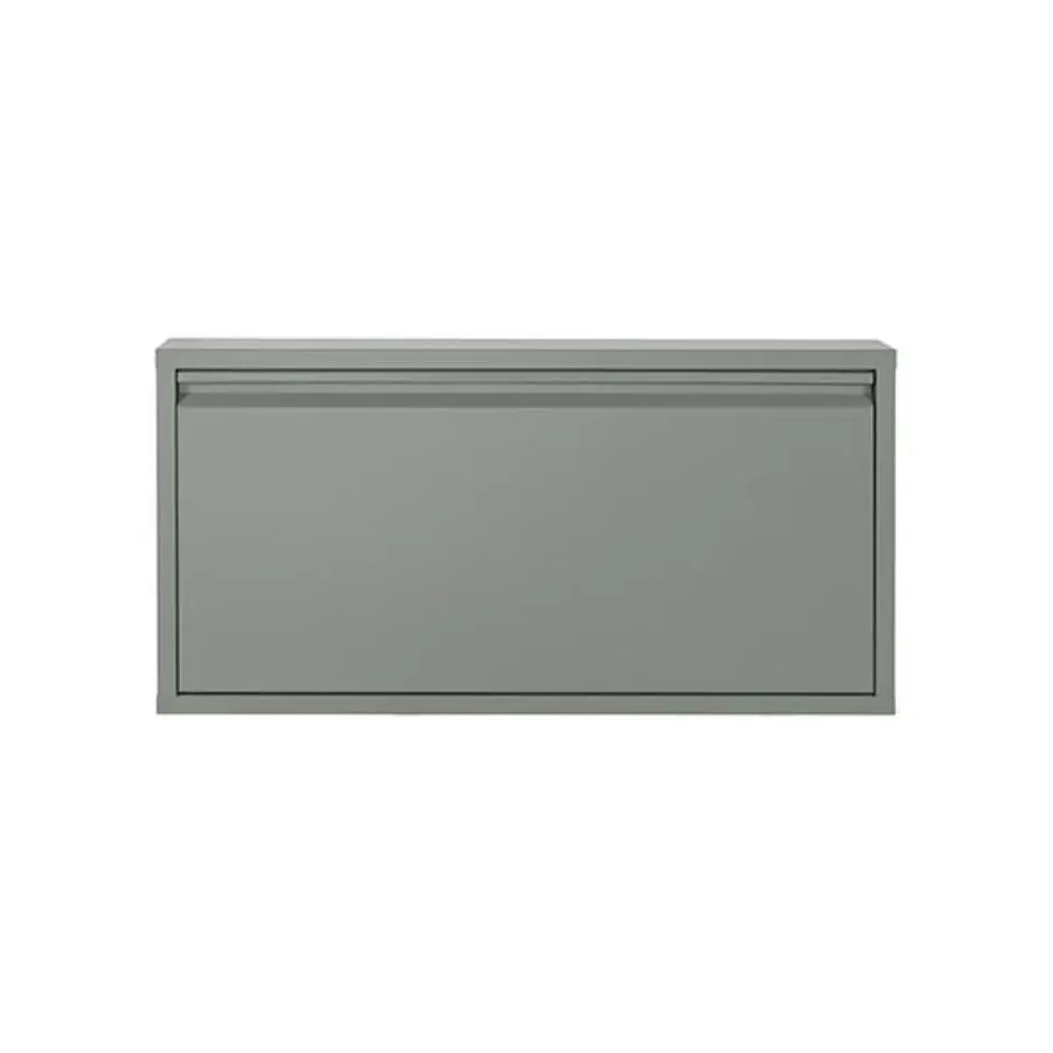 Redin Design Schoenenkast Pippen industrieel 1 lade groen metaal 75x12.5x37.5cm