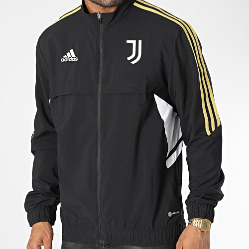 Veste Zippée A Bandes Juventus HA2645 Noir