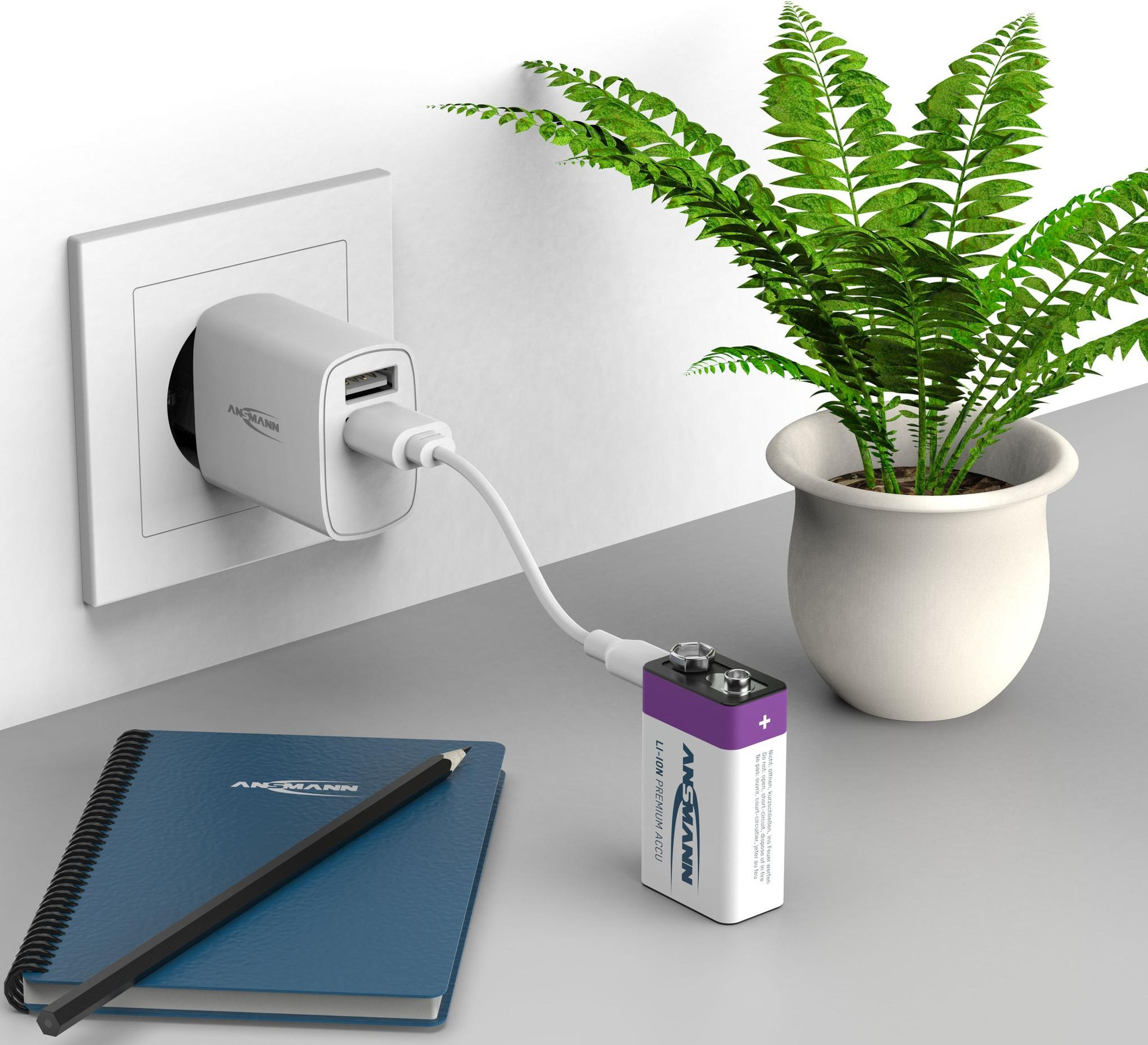 400mAh Wiederaufladbarer E9V Lithium Ionen Akku USB C E-Block Batterie (1315-0005)