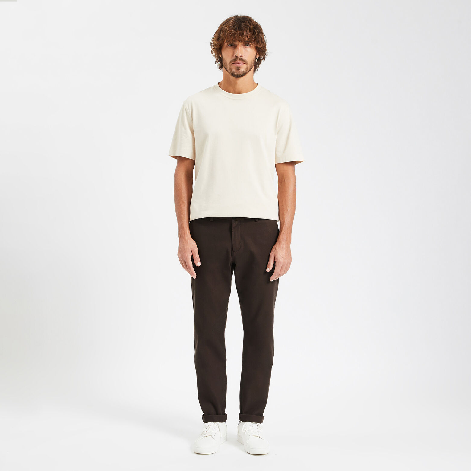Pantalon chino slim urbain 'le parfait by JULES' Marron