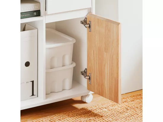 SoBuy ASK04-WN Caisson de Bureau à roulettes, Support Imprimante Roulant, Organiseur Bureau, Meuble de Rangement Bureau, Caisson de Rangement avec Tiroirs, BLANC, 65x58x35cm