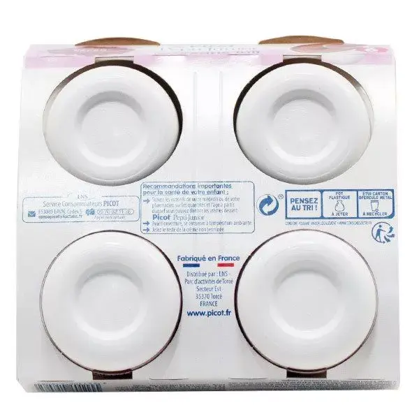 Picot Minha Primeira Sobremesa de Cacau Sem Lactose +6m 3 Pacotes com 4 x 100g