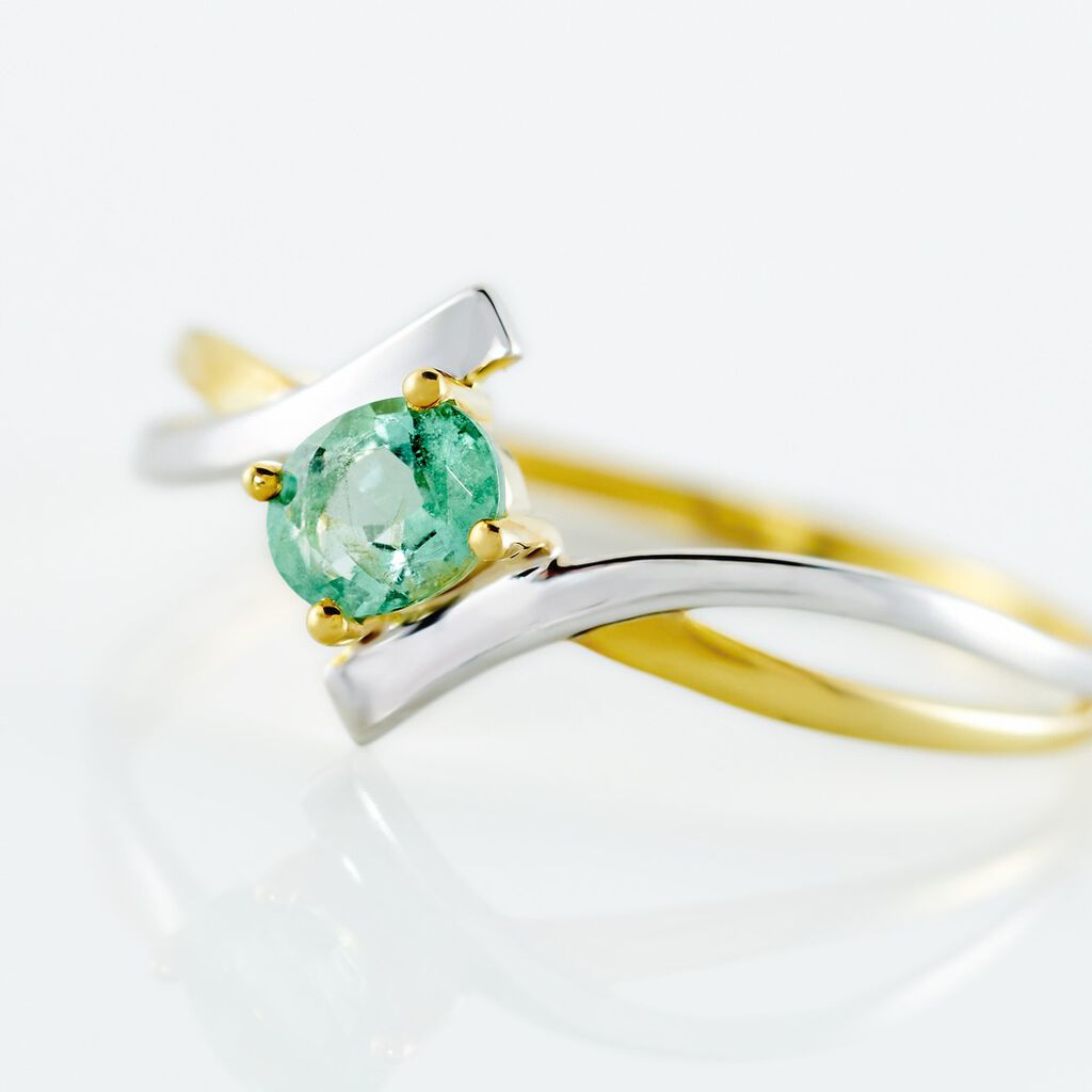 Bague Or Bicolore Rosmunda Emeraude